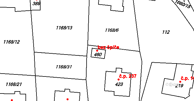 Lnáře 47184361 na parcele st. 460 v KÚ Lnáře, Katastrální mapa