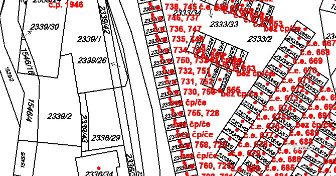 Pelhřimov 48530361 na parcele st. 2333/17 v KÚ Pelhřimov, Katastrální mapa