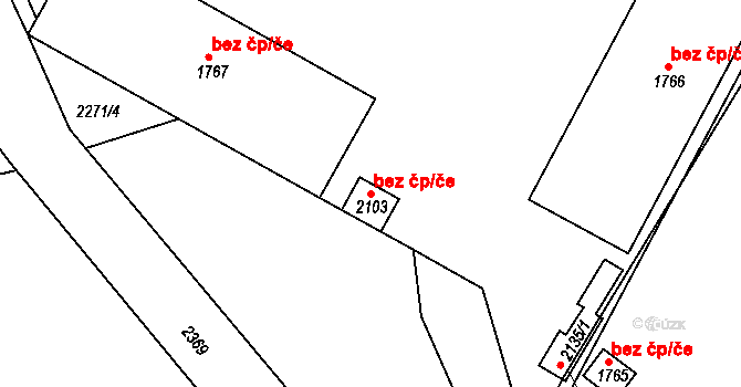 Tišnov 48860361 na parcele st. 2103 v KÚ Tišnov, Katastrální mapa