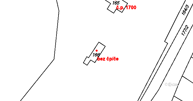 Jihlava 49412361 na parcele st. 166 v KÚ Helenín, Katastrální mapa
