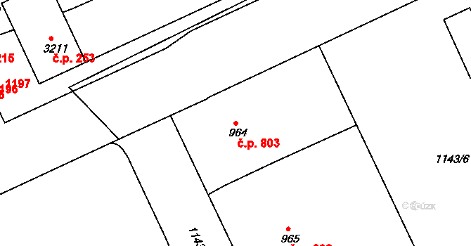 Náchod 803 na parcele st. 964 v KÚ Náchod, Katastrální mapa