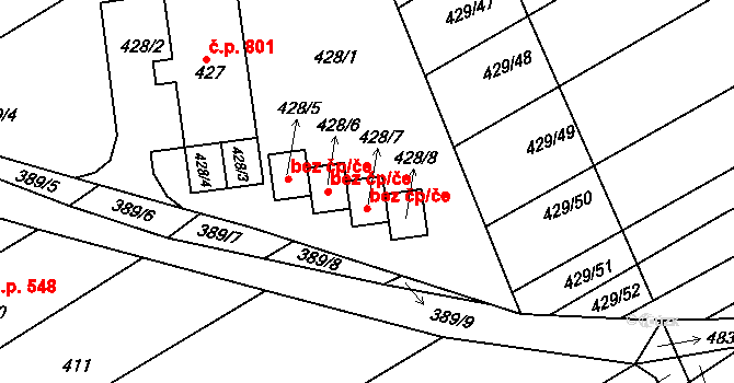 Buchlovice 80119361 na parcele st. 428/7 v KÚ Buchlovice, Katastrální mapa
