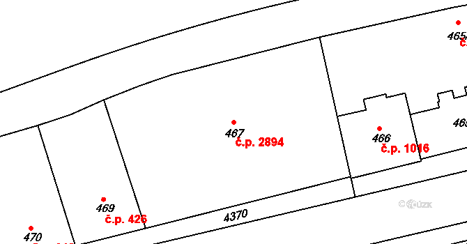Žižkov 2894, Praha na parcele st. 467 v KÚ Žižkov, Katastrální mapa