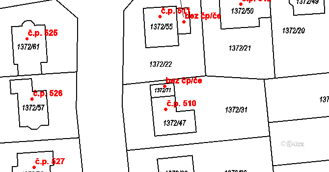 Žabčice 88278361 na parcele st. 1372/71 v KÚ Žabčice, Katastrální mapa
