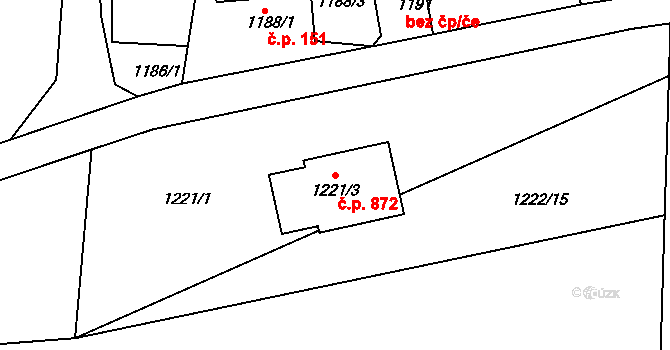 Kluč 872, Habartov na parcele st. 1221/3 v KÚ Habartov, Katastrální mapa