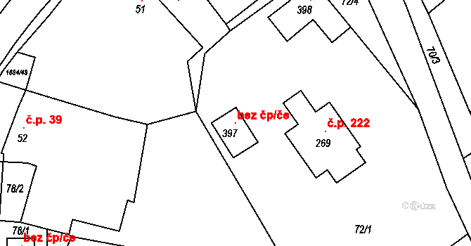 Čejov 98531361 na parcele st. 397 v KÚ Čejov, Katastrální mapa