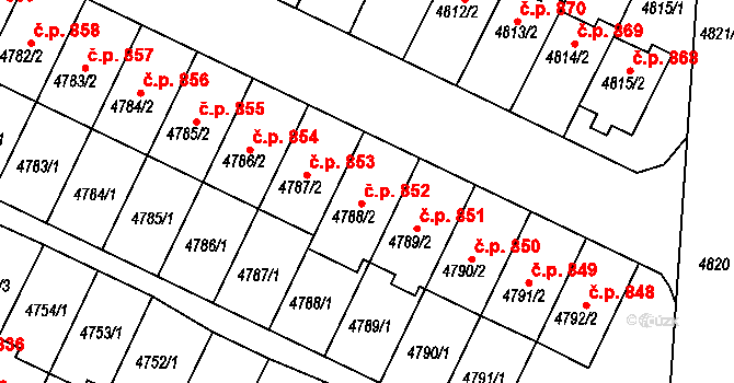 Žižkov 852, Kutná Hora na parcele st. 4788/2 v KÚ Kutná Hora, Katastrální mapa
