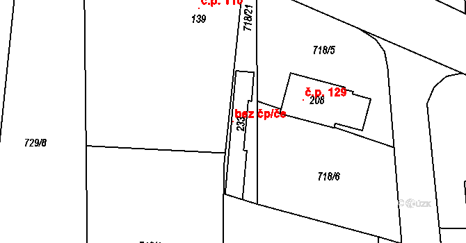 Petrovice 120566362 na parcele st. 233 v KÚ Petrovice u Rakovníka, Katastrální mapa