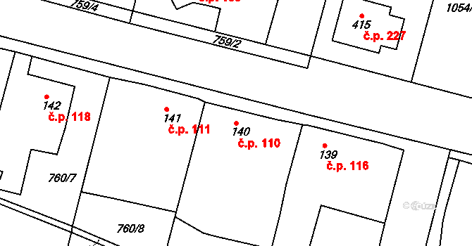 Ejpovice 110 na parcele st. 140 v KÚ Ejpovice, Katastrální mapa