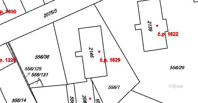 Šumperk 1829 na parcele st. 2146 v KÚ Šumperk, Katastrální mapa