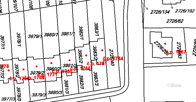 Tachov 1784 na parcele st. 3983/2 v KÚ Tachov, Katastrální mapa