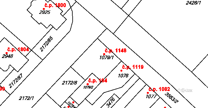 Lysá nad Labem 1148 na parcele st. 1079/1 v KÚ Lysá nad Labem, Katastrální mapa
