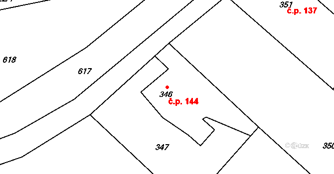 Vrbice 144, Bohumín na parcele st. 346 v KÚ Vrbice nad Odrou, Katastrální mapa