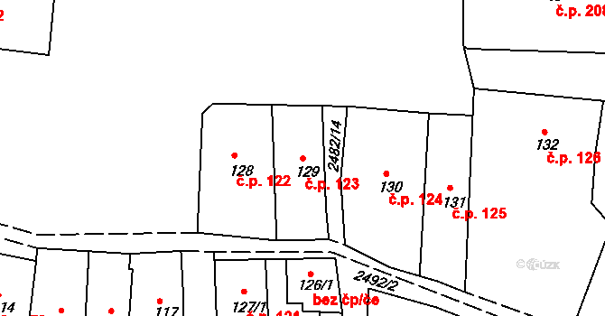 Česká Kamenice 123 na parcele st. 129 v KÚ Česká Kamenice, Katastrální mapa