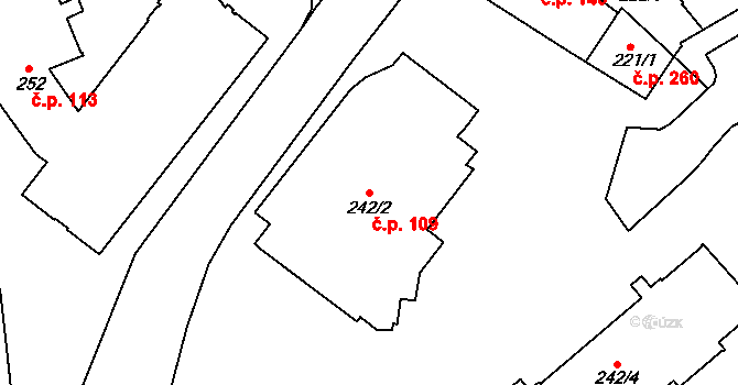 Sokolov 109 na parcele st. 242/2 v KÚ Sokolov, Katastrální mapa