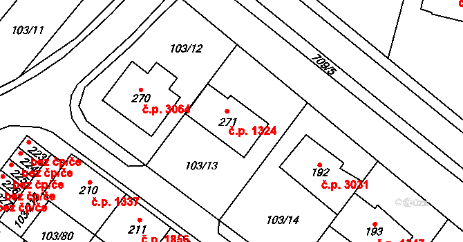 Havlíčkův Brod 1324 na parcele st. 271 v KÚ Perknov, Katastrální mapa