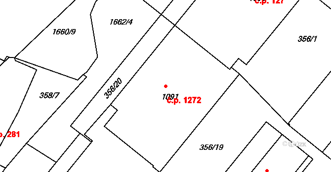 Prachatice II 1272, Prachatice na parcele st. 1091 v KÚ Prachatice, Katastrální mapa