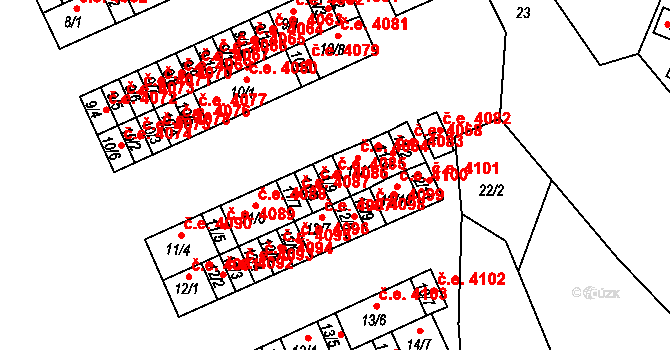 Kadaň 4085 na parcele st. 11/9 v KÚ Bystřice u Kadaně, Katastrální mapa