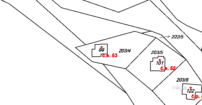 Dědov 53, Teplice nad Metují na parcele st. 99 v KÚ Dědov, Katastrální mapa