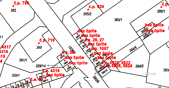 Klíše 26,27, Ústí nad Labem na parcele st. 385/5 v KÚ Klíše, Katastrální mapa