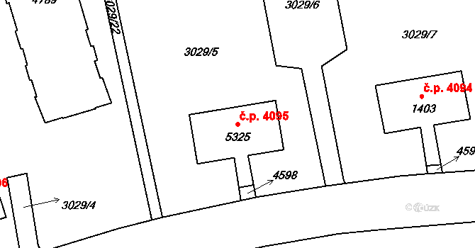 Zlín 4095 na parcele st. 5325 v KÚ Zlín, Katastrální mapa