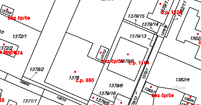 Ostrava 43958362 na parcele st. 1377/2 v KÚ Stará Bělá, Katastrální mapa