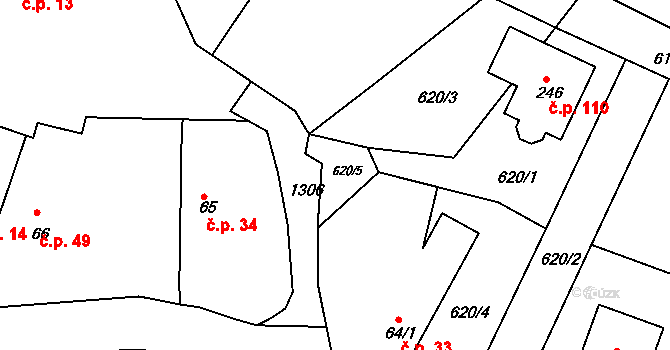 Teplýšovice 45439362 na parcele st. 64/2 v KÚ Teplýšovice, Katastrální mapa