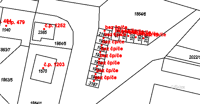 Rokycany 47233362 na parcele st. 1937 v KÚ Rokycany, Katastrální mapa