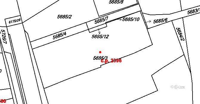 Jihlava 2396 na parcele st. 5685/3 v KÚ Jihlava, Katastrální mapa