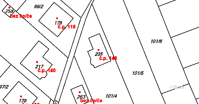 Količín 148, Holešov na parcele st. 235 v KÚ Količín, Katastrální mapa