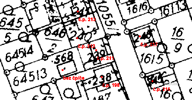 Hrochův Týnec 211 na parcele st. 239 v KÚ Hrochův Týnec, Katastrální mapa