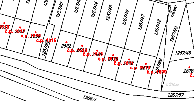 Náchod 1612 na parcele st. 2680 v KÚ Náchod, Katastrální mapa