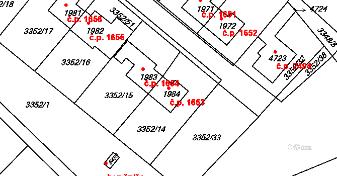 Rakovník II 1653, Rakovník na parcele st. 1984 v KÚ Rakovník, Katastrální mapa