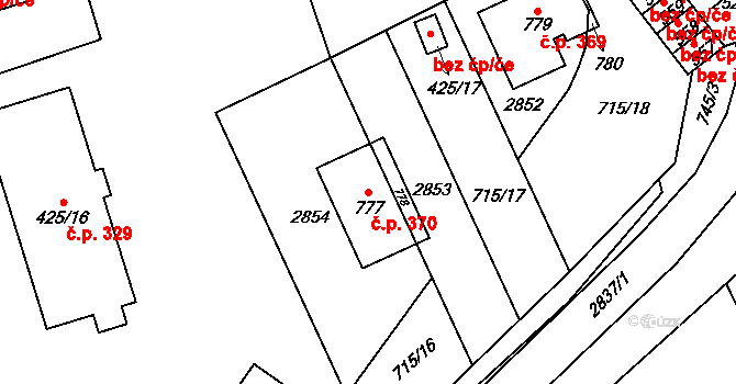 Klenčí pod Čerchovem 370 na parcele st. 777 v KÚ Klenčí pod Čerchovem, Katastrální mapa