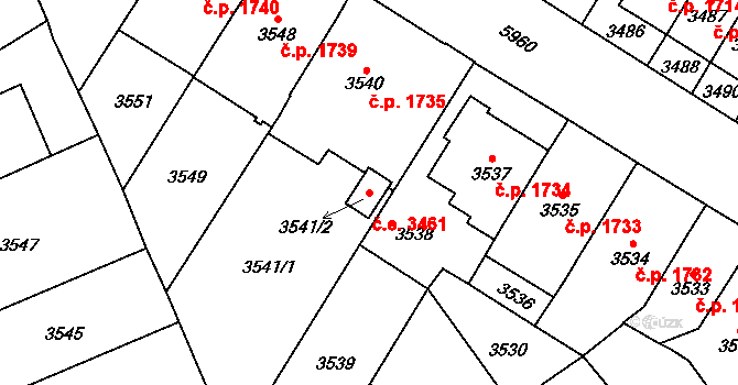 Jihlava 3461 na parcele st. 3541/2 v KÚ Jihlava, Katastrální mapa