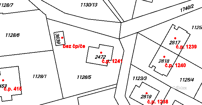 Vrchlabí 1241 na parcele st. 2472 v KÚ Vrchlabí, Katastrální mapa