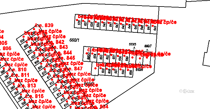 Kopřivnice 862 na parcele st. 652 v KÚ Kopřivnice, Katastrální mapa