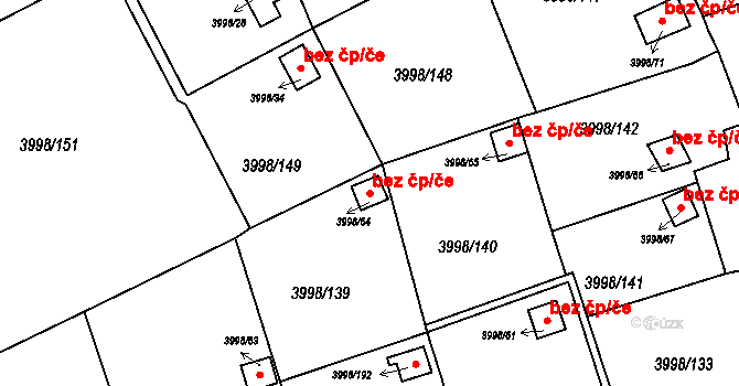 Těšovice 38563363 na parcele st. 3998/64 v KÚ Těšovice, Katastrální mapa