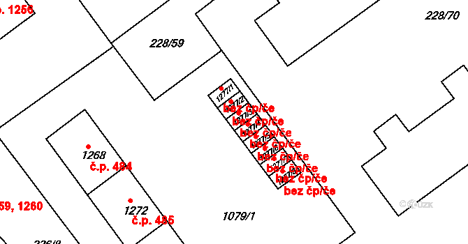 Český Brod 39871363 na parcele st. 1277/3 v KÚ Český Brod, Katastrální mapa