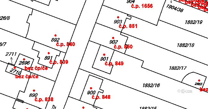 Kateřinky 849, Opava na parcele st. 901 v KÚ Kateřinky u Opavy, Katastrální mapa