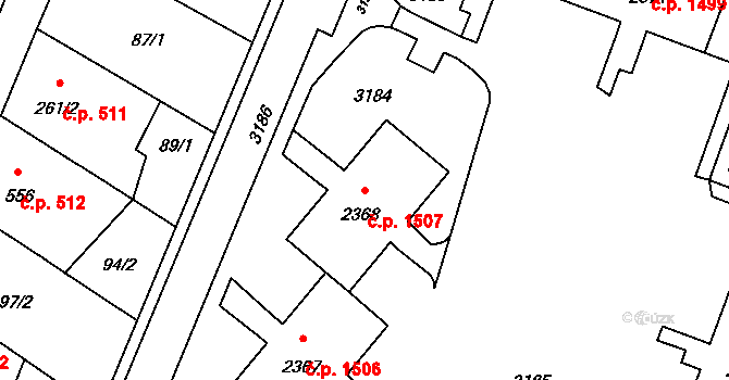 Kateřinky 1507, Opava na parcele st. 2368 v KÚ Kateřinky u Opavy, Katastrální mapa