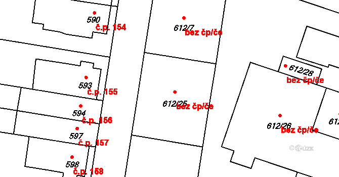 Soběslav 48283363 na parcele st. 612/25 v KÚ Soběslav, Katastrální mapa