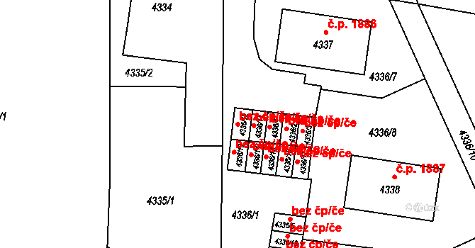 Česká Lípa 49388363 na parcele st. 4336/12 v KÚ Česká Lípa, Katastrální mapa