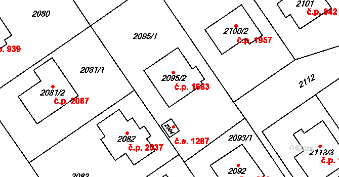 Černošice 1683 na parcele st. 2095/2 v KÚ Černošice, Katastrální mapa