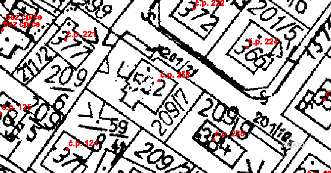 Markvartice 258, Jablonné v Podještědí na parcele st. 502 v KÚ Markvartice v Podještědí, Katastrální mapa