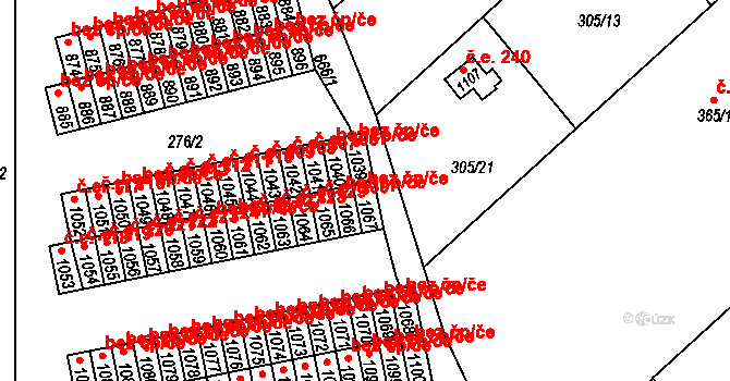 Slatiňany 90461363 na parcele st. 1067 v KÚ Slatiňany, Katastrální mapa