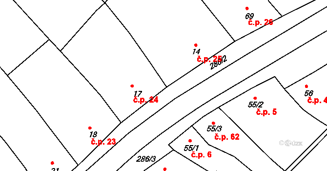 Sobělice 24, Rataje na parcele st. 17 v KÚ Sobělice, Katastrální mapa