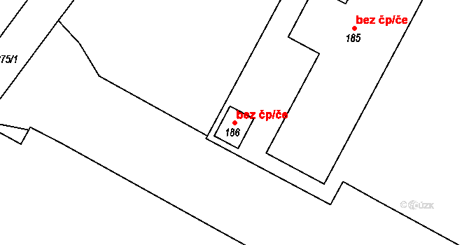 Dukovany 106877364 na parcele st. 186 v KÚ Skryje nad Jihlavou, Katastrální mapa