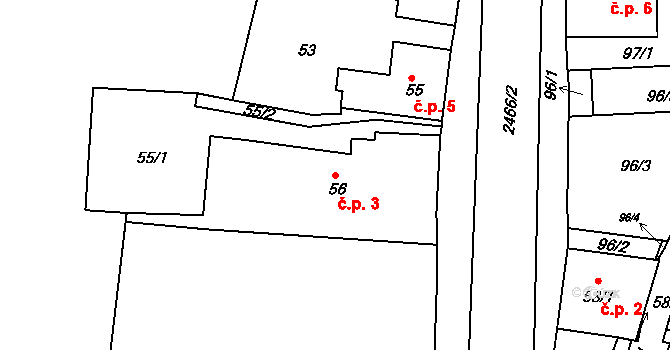 Pernink 3 na parcele st. 56 v KÚ Pernink, Katastrální mapa