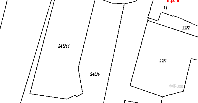 Trnava 54, Boharyně, Katastrální mapa